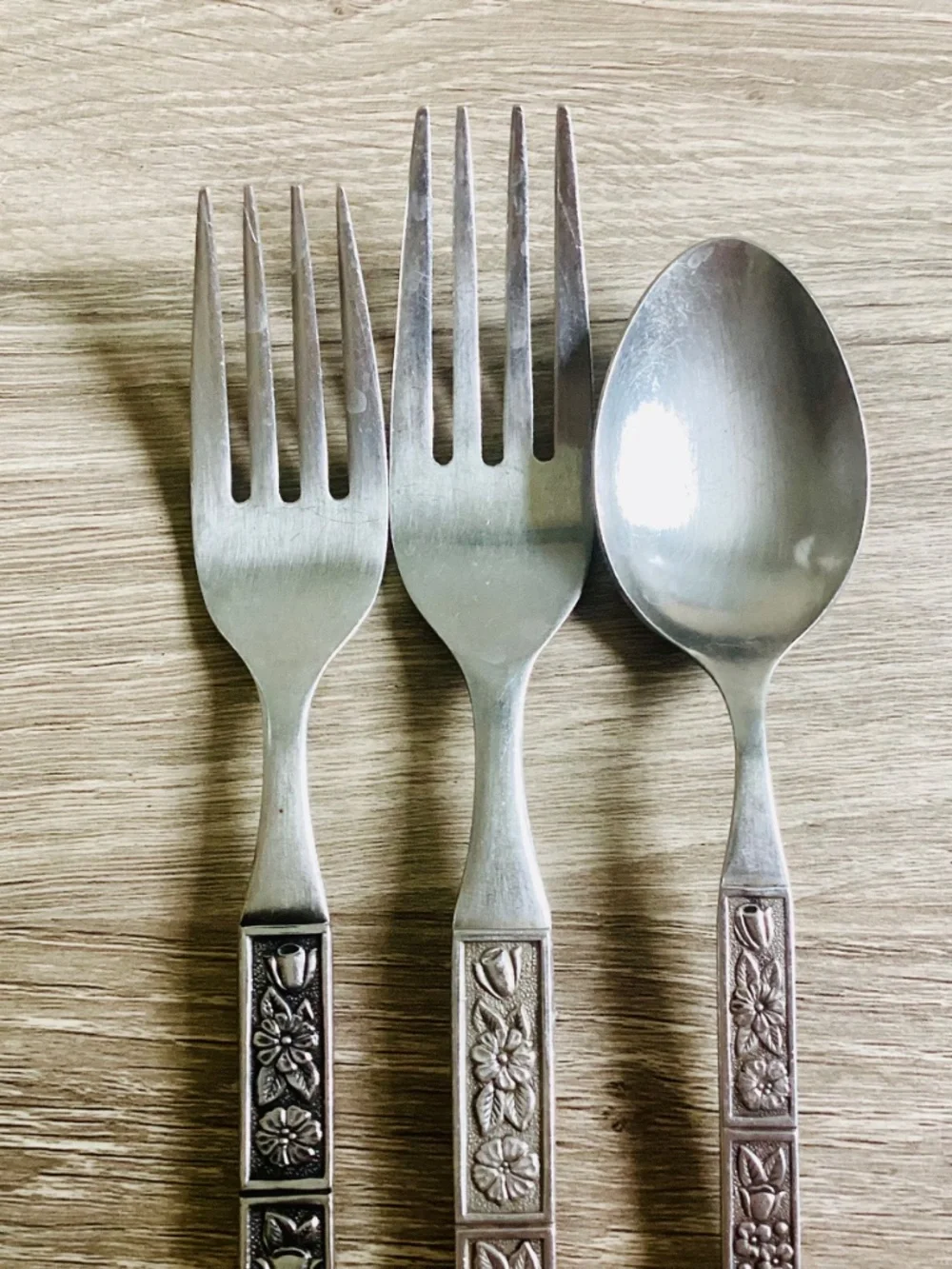 Vintage Northland Stainless Steel Flatware Set Of 3 Spring Fever Floral Japan